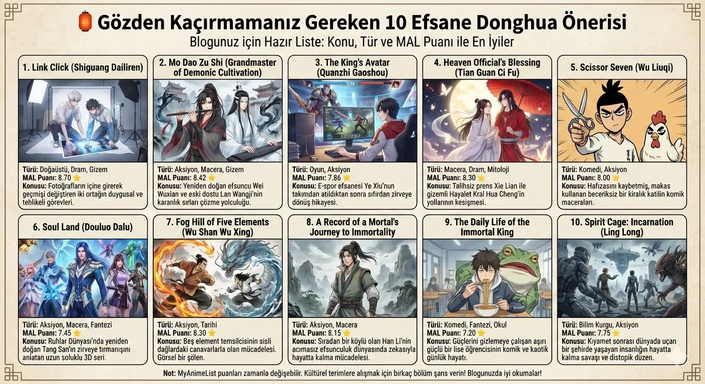 Gözden Kaçırmamanız Gereken 10 Efsane Donghua Önerisi